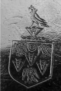 family crest on an Augsburg 1673 beaker