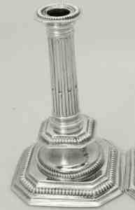 A William III candlestick. London 1698 Richard Syng