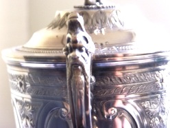 Boardman, Glossop & Co silver plate cup: detail