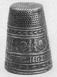 Brass thimble in the Kunstgewerbe Museum in Berlin