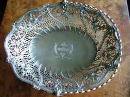 silver basket with English and French marks