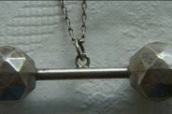 silver dumbbell rattle