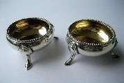 A pair of Cauldron Silver Salts, Sheffield, 1878