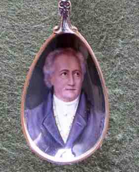 German silver decorative spoon, possibly with Goethe portrait