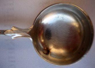 French silver spoon: detail