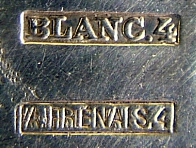 late mark for flat/hollow ware pieces made from mtal blanc after c.1902