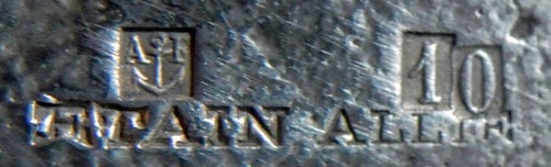  mark for silver-plated items with tin-containing base metal