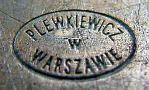 Plewkiewicz company mark ~1886 - ~1900