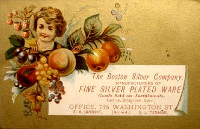 an ancient trade card of The Boston Silver Company