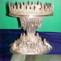 silverplate stand or centerpiece with bears