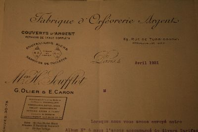 1921 letterhead G. OLIER & E. CARON, Paris, France