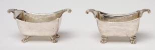 Pair of Sheffield plate salt cellars; c. 1810; Sheffield, England  Victoria and Albert Museum, London