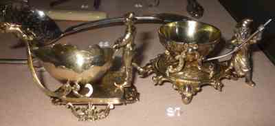 Two silver salt cellars, German, late 19th century