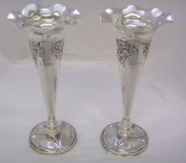 Art Nouveau silver vases