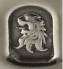 Lion head erased, in use as London Mark for silver of Britannia standard 