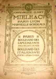 1912 catalog of Orfevrerie d'Art Miele & Co