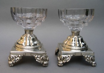 silver and cut-crystal salt: Genoa 19th century