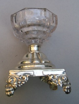 silver and cut-crystal salt: Genoa 19th century