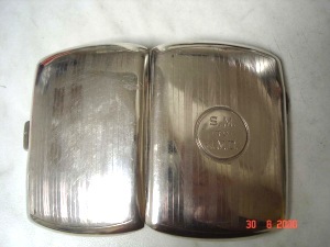 silver cigarette case Birmingham 1917