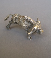 a collection of silver animals