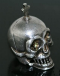 silver pomander 'memento mori'