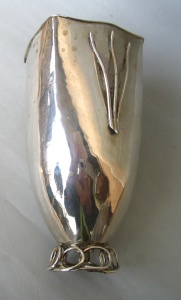 silver vase: maker's mark rubbed